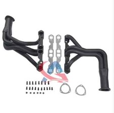 Upgraded Long Tube Exhaust Headers For 1955-1974 Corvette Sbc 265-400ci V8 Black