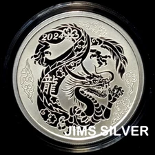 2024 Silver Shield YEAR OF THE DRAGON V2 1 oz Silver PROOF & COA & BOX! 334 Made