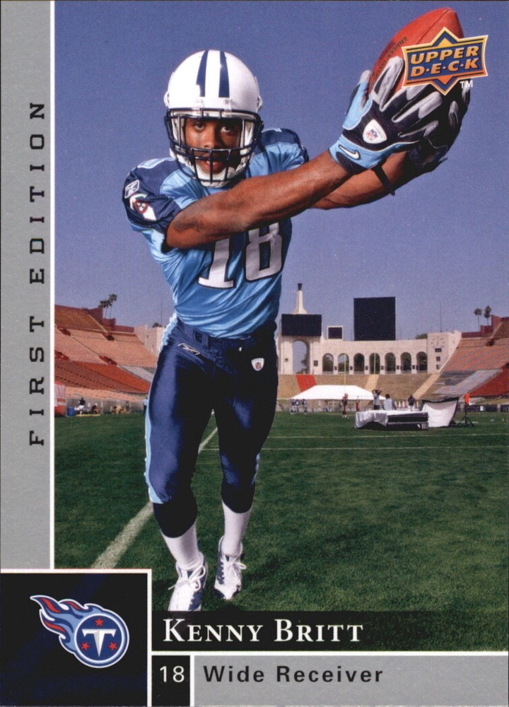 2009 Upper Deck First Edition Silver Titans Football Card #192 Kenny Britt