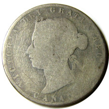 elf Canada 50 Cents 1872 H Victoria Inverted A for V in Victoria