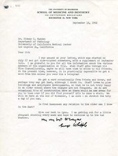 NOBEL PRIZE IN PHYSIOLOGY George Whipple autograph, typed letter signed & mounte
