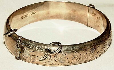 Vintage Bracelet Sterling Silver Bangle 19.23g Henry Griffith & Son 1972