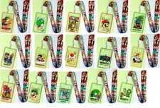 lot Super Mario mix key chain Lanyard Acrylic ID Badge Holder Key Neck Strap