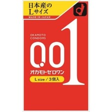 OKAMOTO 001 L size Large 0.01 Polyurethane Condom 3 pcs Made in Japan-US Seller