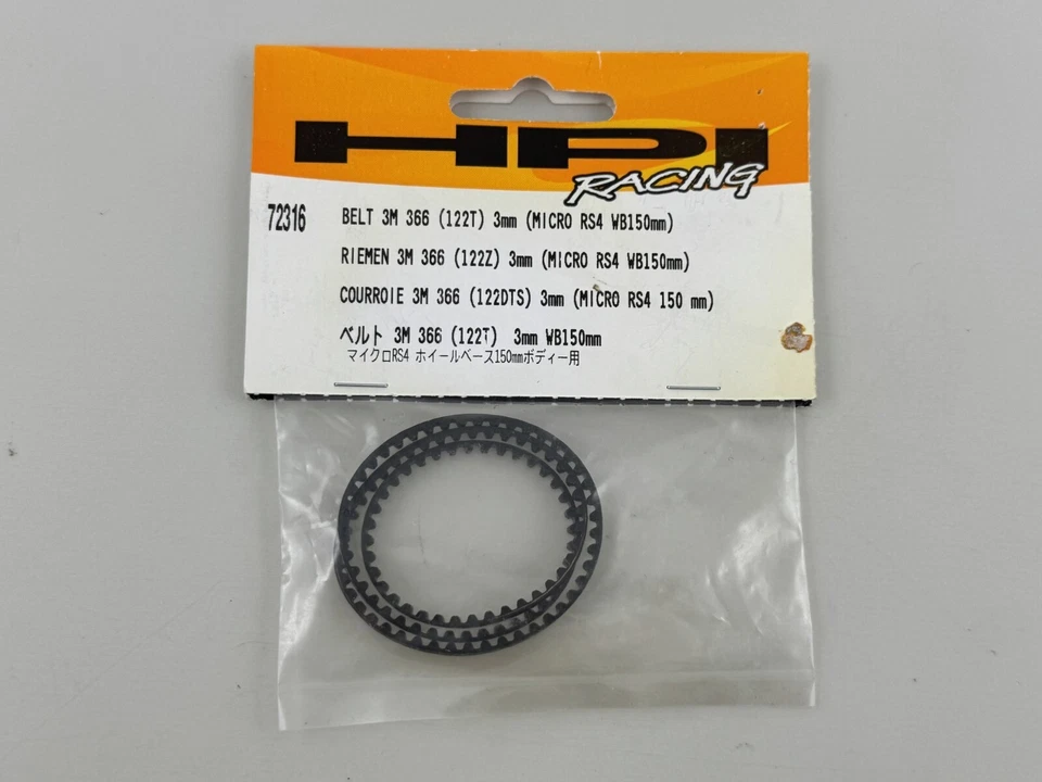 HPI Ceinture 3M 366 (122T) 3Mm Micro RS4 72316 Modélisme - Photo 1/1