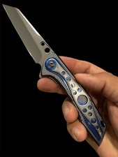 8 Blue Tactical Spring Assisted Open Blade Folding Pocket Knife Hunting Knife