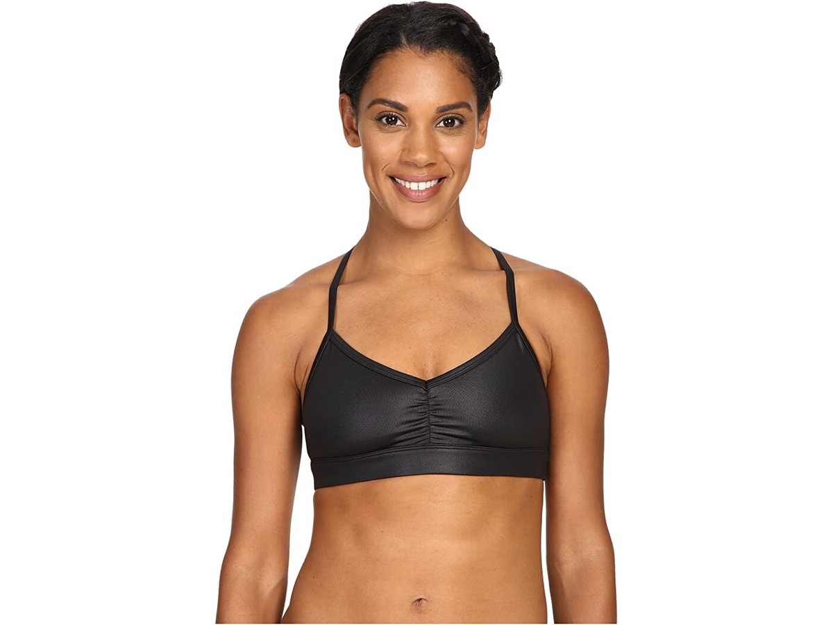 Alo 265905 Women Yoga Sunny Strappy Sports Bra Glossy Black Size X