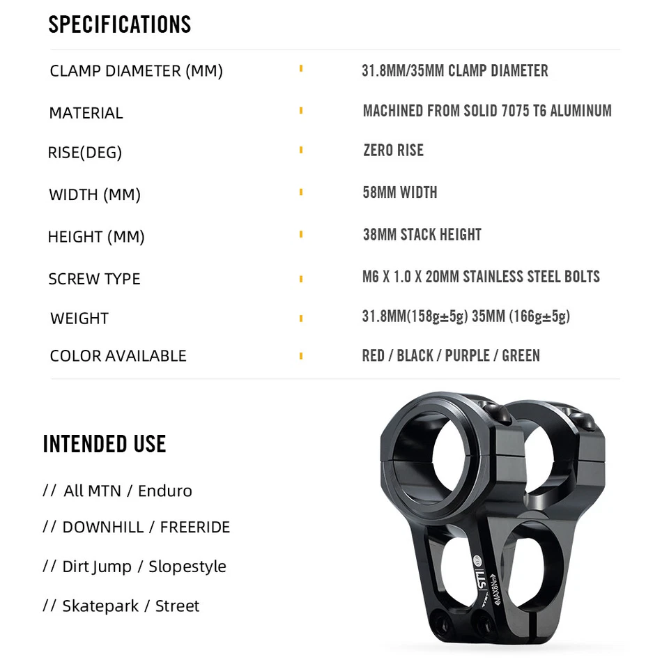 MTB Bike Stem Bar Clamp 31.8mm 35mm Titanium Alloy Screws Bicycle Handlebar Stem - Image 2 of 4