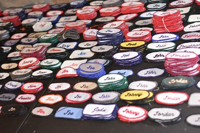 Name Patches Employee Embroidered Worker Tag Sewn for Uniform Work Shirt Jacket 