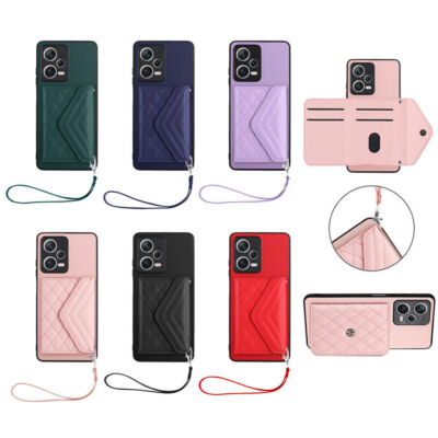 Grid Leather Card Slot Phone Case for Xiaomi Redmi Note 12 10C K60 12C POCO X5