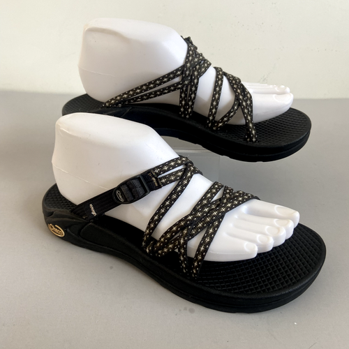 CHACO Zong EcoTread Slides Backless Water Hiking Womens Sz 8 Sandals Black Gray