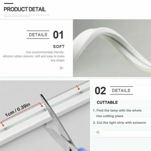 12V Silicone LED Neon Rope Light Strip Waterproof for Car Boat Commercial Decor - Picture 4 of 17