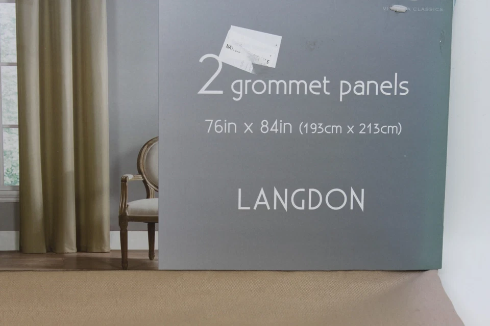 Langdon 2 Woven Grommet Panels, Taupe 76" x 84" by Victoria Classics NEW - Image 3 of 4