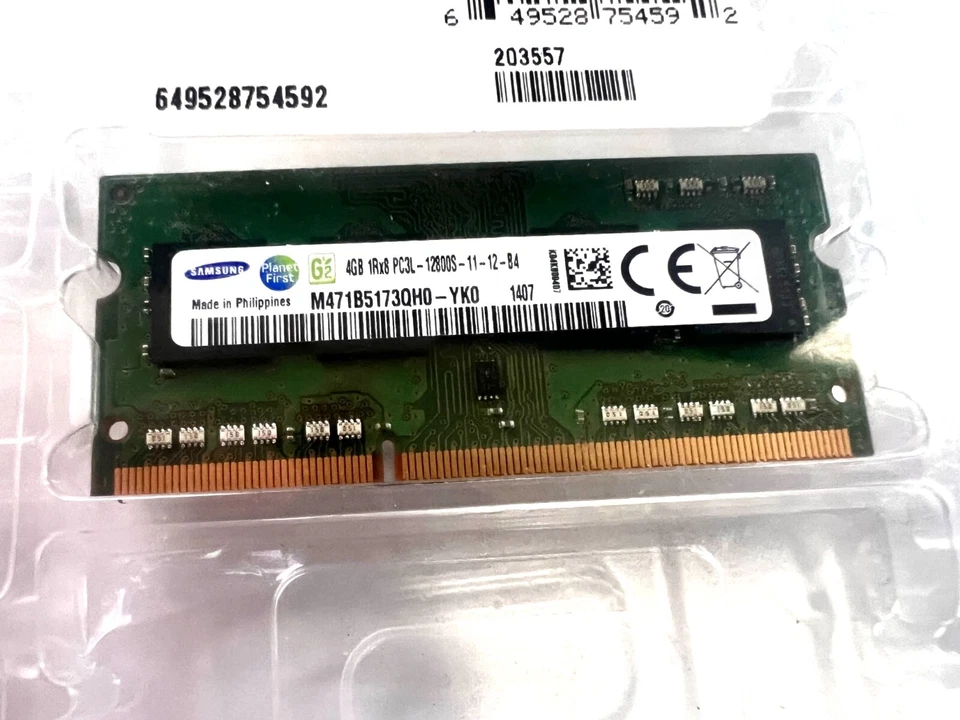 Samsung 4GB DDR3 SODIMM PC3L-12800 RAM Memory (M471B1G73EB0-YK0). - Image 2 of 4