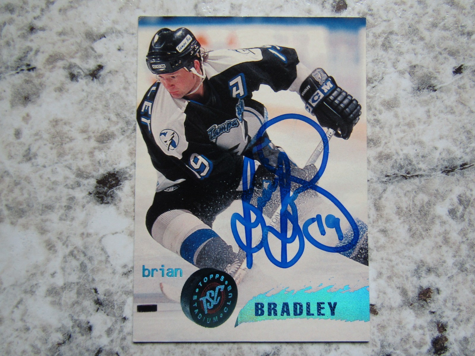 Tampa Bay Lightning Brian Bradley Signed Autographed 1995-96 Stadium Club Crease