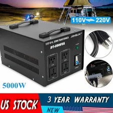 Heavy Duty 5000W  Voltage Transformer Step Up/Down 110V to 220V Converter