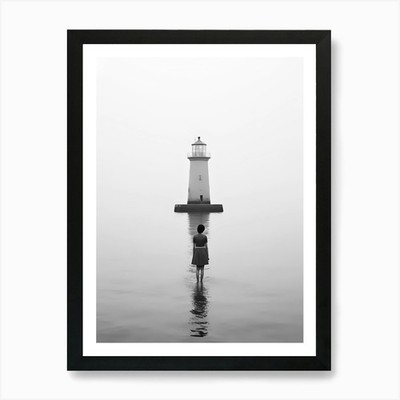 Leuchtturm 18 Kunstdruck gerahmt Wandbild Poster Leinwanddruck Bild
