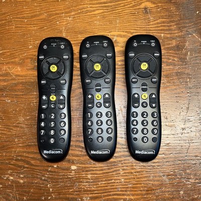 Lot Of 3 UNTESTED Mediacom UEI RF Remote Controls URC-2068BC2-R