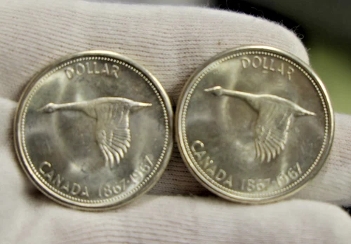 (2) 1967 Canada Silver Dollars $1 .800 Nice Unc