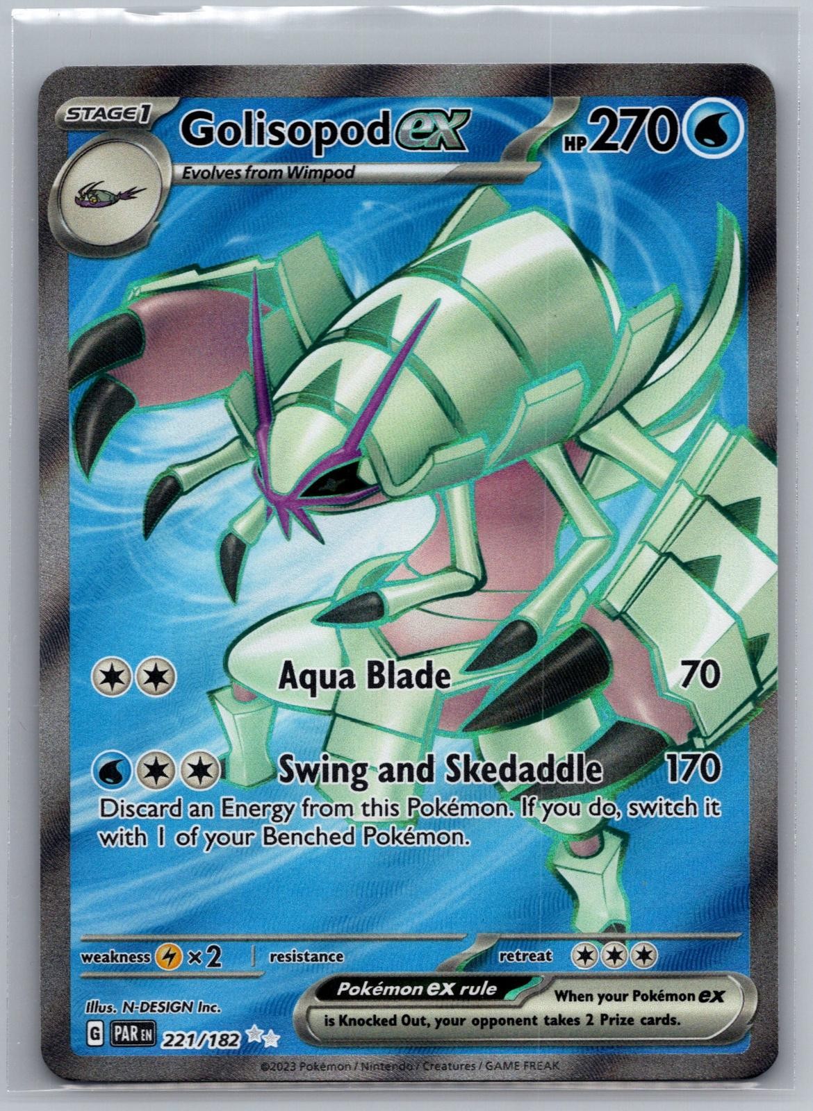 Golisopod ex 221/182 Ultra Rare Paradox Rift Pokemon Holo Near Mint