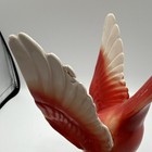 Porcelain Cardinal Bird Figurine, Wings Spread, Leaf Base Decorative Accent — photo 3
