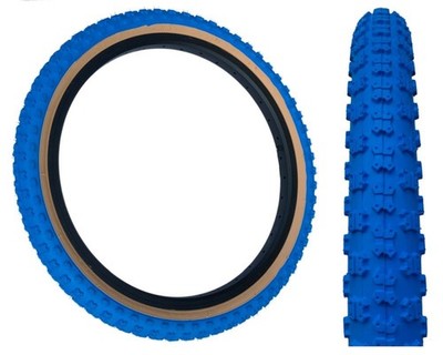 Baldys 20 x 2.125 BMX Mountainbike BLAU / HELLBRAUN WAND Knobby Profil Reifen