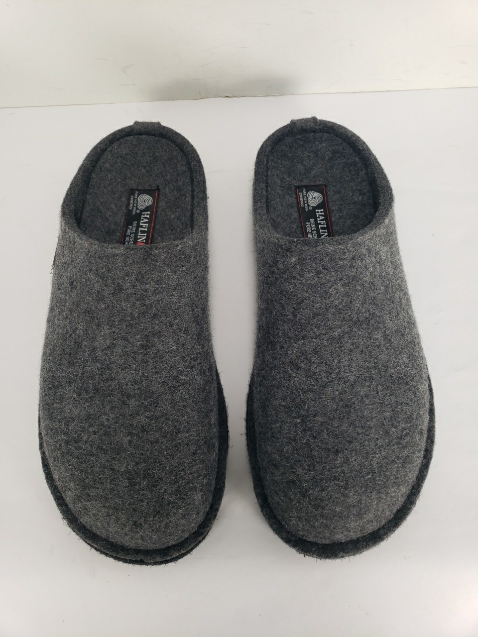 SAOLA NUOVE PANTOFOLE HAFLINGER PURA NUOVA LANA FELTRO GRIGIO SUOLA MORBIDA SCARPE DONNA 39 USA 8