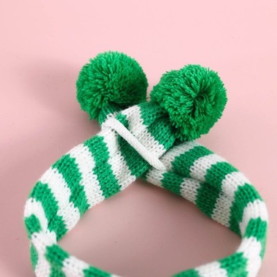 Puppy Striped Knitted Neck Warmer Holiday Pet Puppy for Cat Costume Supplie
