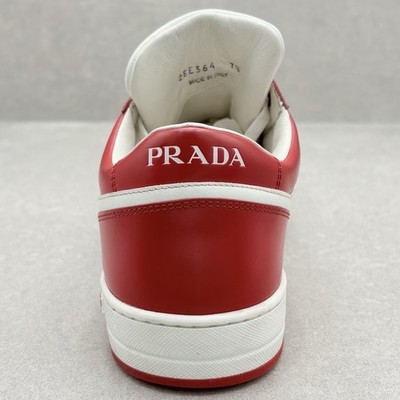 Prada Downtown Leather Sneakers ' White Lacquer Red ' | Size 7.5