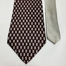 Vtg Tommy Hilfiger Italian Silk Tie USA Made Patriotic Silver Pattern Fun