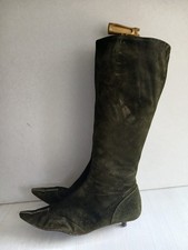 L K Bennett Women's Black Faux Suede Side Zip Knee High Boots. UK(5)EUR(38) -B59