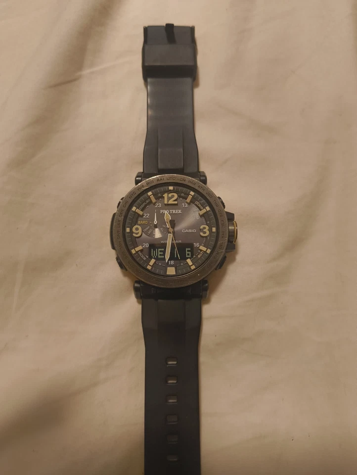 Casio Pro Trek PRG600YB-3 con banda de silicona personalizada triple sensor para hombre Casio Foto 2 de 4