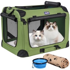 Large Cat Carrier for 2 Cats Small Medium Dogs, Soft Pet Carrier 24x17x17 for...