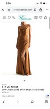 MorileeSTYLE #21856COWL NECK LUXE SATIN BRIDESMAID DRESS$209.00COLOR:BRONZE