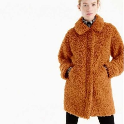 New XL J.Crew The Textured Teddy bear coat