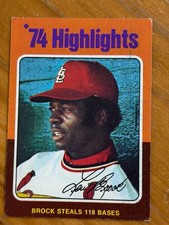 1975 Topps - '74 Highlights Lou Brock #2 Steals 118 Bases Card