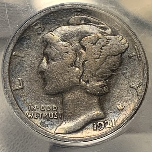 1921-D Mercury 10C Silver Dime ~ Denver Mint ~ Key Date ~ ANACS VG10 - Picture 2 of 5