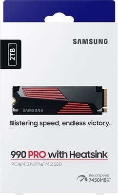 Samsung 990 Pro 2TB with Heatsink Interne SSD M.2 7450 MB/s MZ-V9P2T0GW - NEU