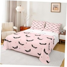 Cut Black Bat Fitted Sheet Set with 2 QUEEN W60 L80 H16" Multi 02