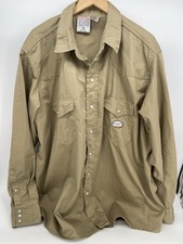Rasco Fr Men s Lightweight Twill Western Style Work Shirt Khaki 4XL-Long
