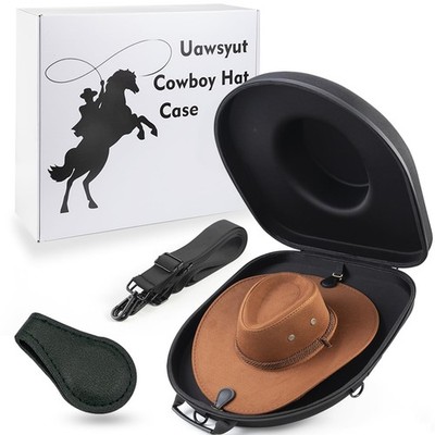 Uawsyut Cowboy Hat Case for Travel, Crushproof Box for Panama & Tweed, Hat Ca...