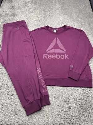 Reebok Track Suit Women 2XL Sweatshirt 4XL Sweatpants Tapered Jogger 2pc Set