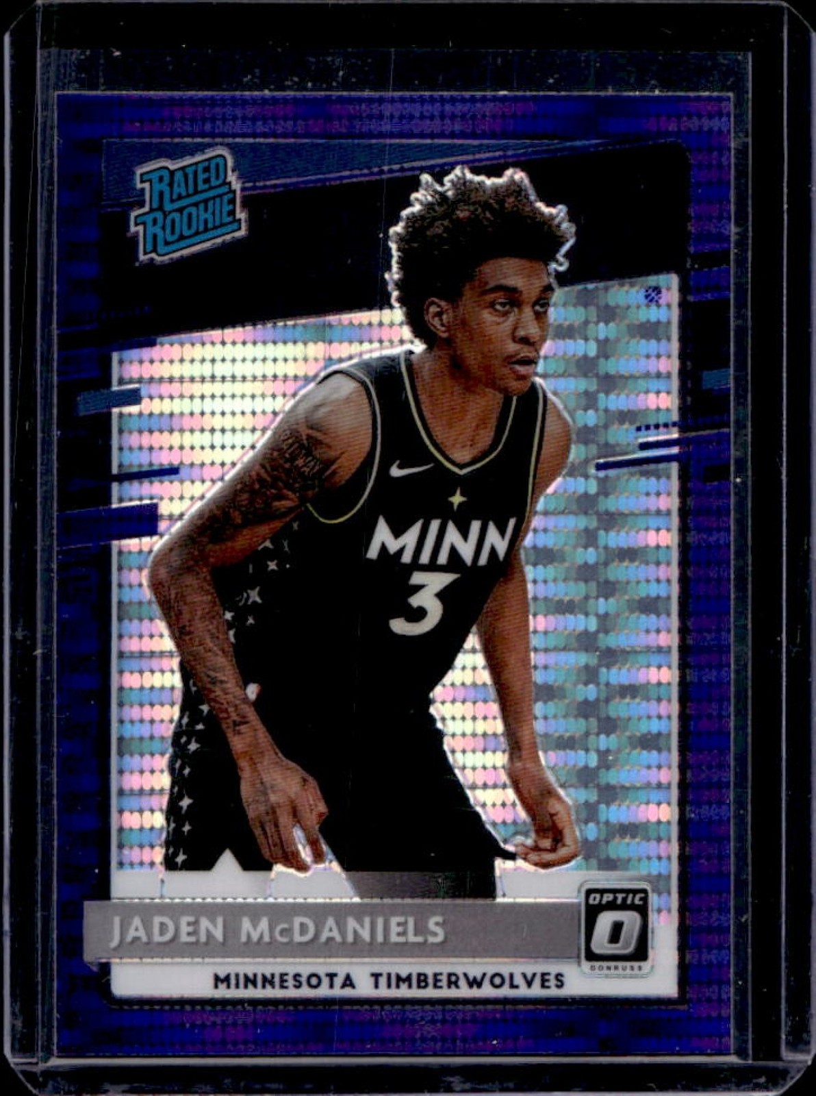 2020-21 Panini Donruss Optic Jaden McDaniels Purple Pulsar Prizm Rookie RC #178
