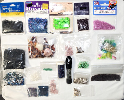 Beady Jewelry Bag #12 Mixed Lot Of Beads Findings & Jewelry Making Supplies