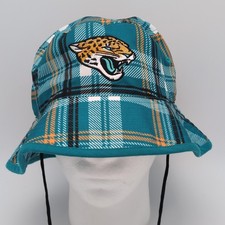 Jacksonville Jaguars Hat Bucket One Size Mens Teal Plaid NFL Football New Era