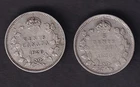 Canada 1920 5c Five Cent Silver Coins King George V .800 Silver Lot Of Two VG/F