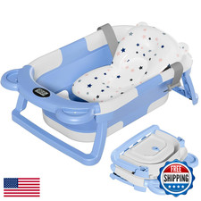 TPN Collapsible Baby Bathtub w/ Soft Cushion  Thermometer - Infant to Toddler T