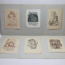 Michel Fingesten - Folder of 10 Ex Libris - Subjects '30s/'40s - Engravings