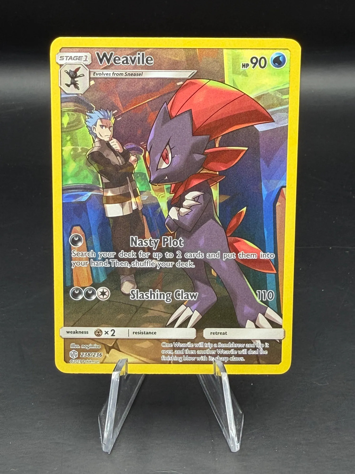Pokemon 2019 Cosmic Eclipse Weavile Near Mint #238/236 - NM