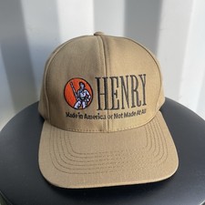 Henry Repeating Arms Rifle Co Made In USA Hat Cap Tan Beige Adjustable Strap